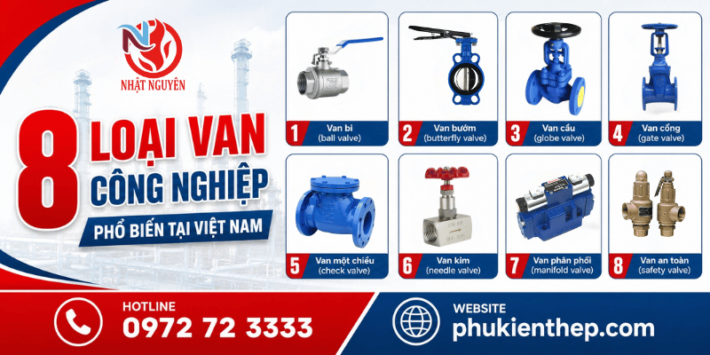 8 loại van công nghiệp phổ biến tại Việt Nam