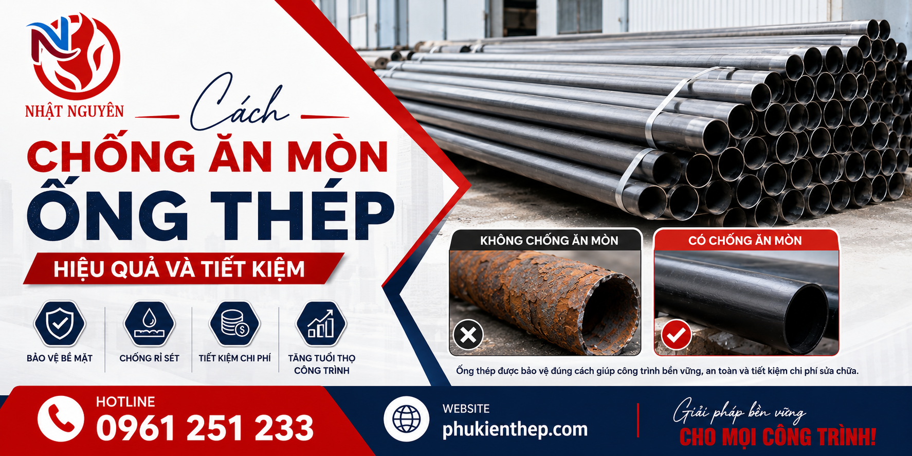 Cách chống ăn mòn ống thép