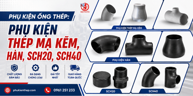 Phụ kiện đường ống hàn, mạ kẽm sch20, sch40