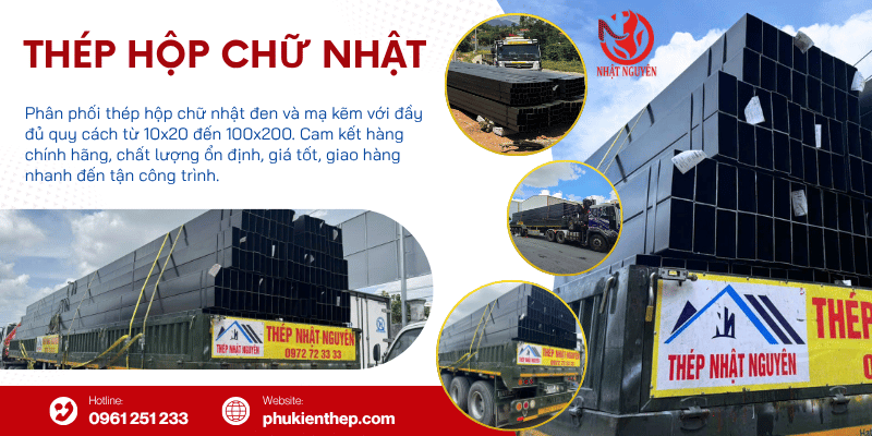 Thép hộp chữ nhật chính hãng giá tốt