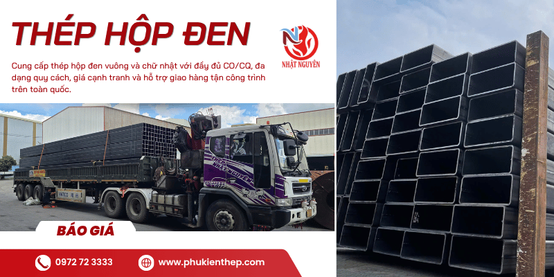 Thép hộp đen chính hãng giá tốt