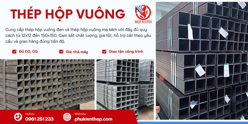 Thép hộp vuông chính hãng giá tốt